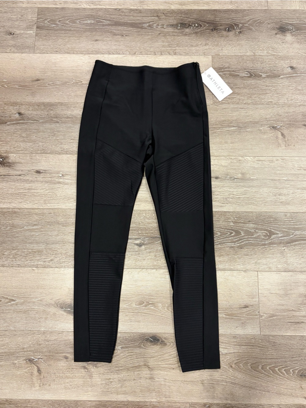 Athleta Black Ribbed-Panel High-Rise Leggings